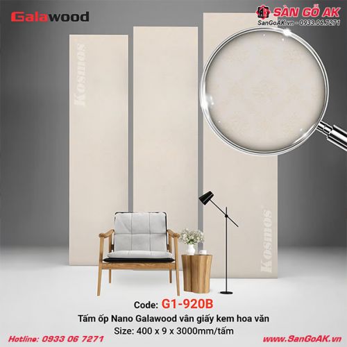 Tấm ốp Nano Galawood G1-920B vân giấy kem hoa văn