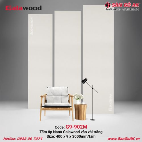 Tấm ốp Nano Galawood G9-902M vân vải trắng