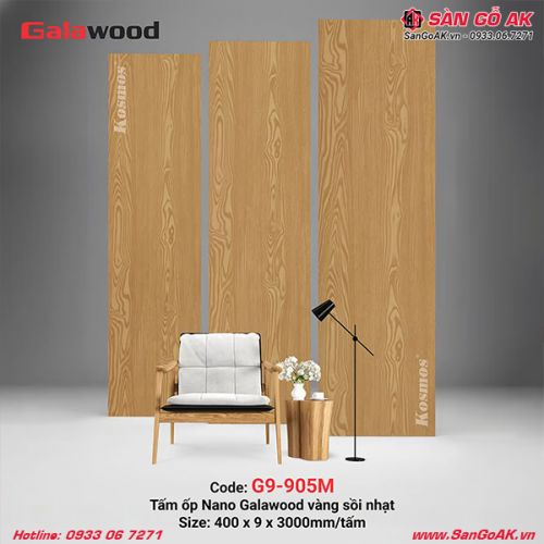 Tấm ốp Nano Galawood G9-905M vân gỗ sồi vàng nhạt