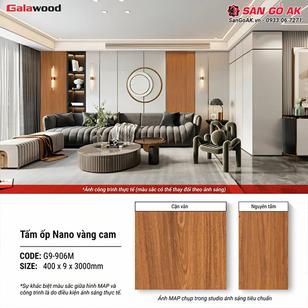 Ốp tường trang trí phòng khách sang trọng hơn với tấm ốp Nano G9-906M