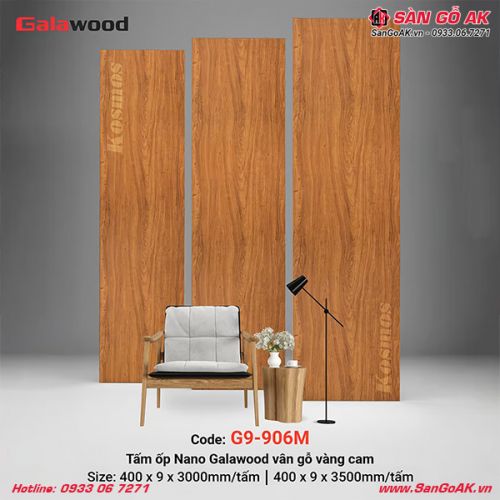 Tấm ốp Nano Galawood G9-906M vân gỗ vàng cam