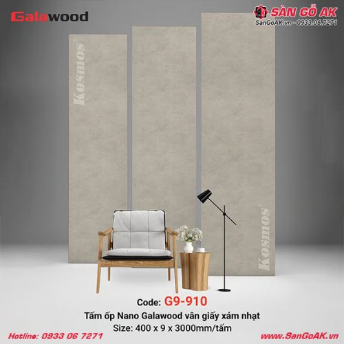 Tấm ốp Nano Galawood G9-910 vân giấy xám nhạt
