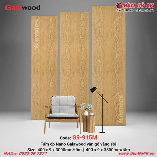 Tấm ốp Nano Galawood G9-915M vân gỗ sồi vàng