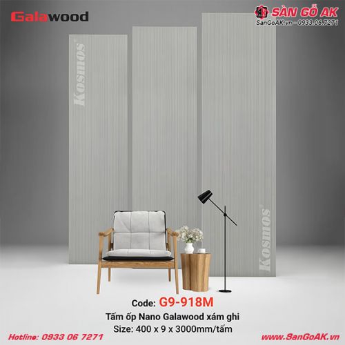 Tấm ốp Nano Galawood G9-918M vân giấy xám ghi