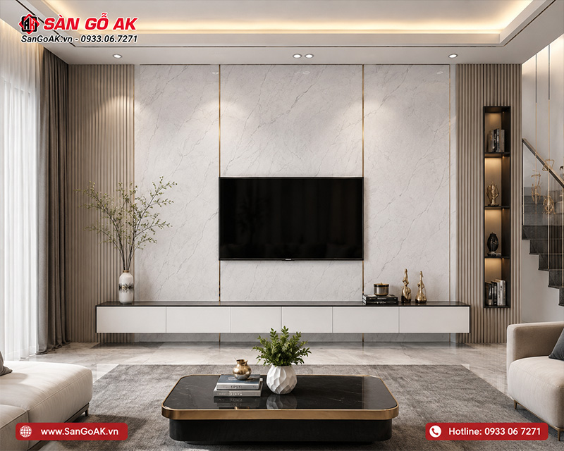 Tấm Nano vân đá marble KW-28 ốp vách tivi phòng khách sang trọng