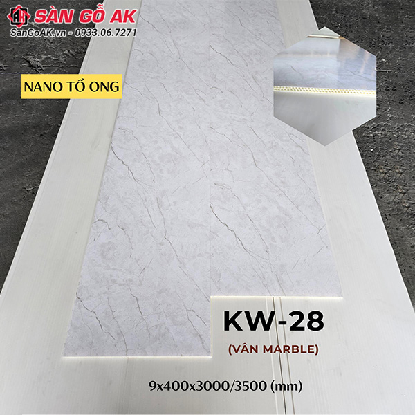 Tấm ốp Nano KW-28 vân đá marble tại kho SÀN GỖ AK