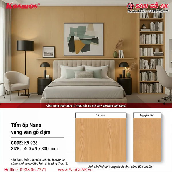 Trang trí nội thất phòng ngủ sang trọng với tấm ốp Nano K9-928