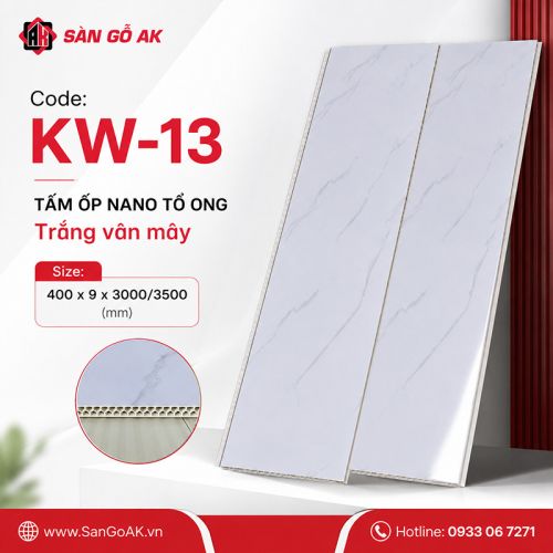 Tấm ốp Nano tổ ong KW-13 giả đá trắng vân mây