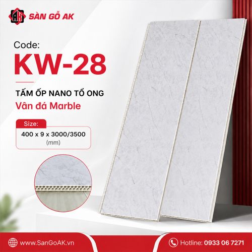 Tấm ốp Nano tổ ong KW-28 vân đá Marble