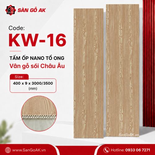 Tấm ốp Nano tổ ong KW-16 vân gỗ sồi Châu Âu