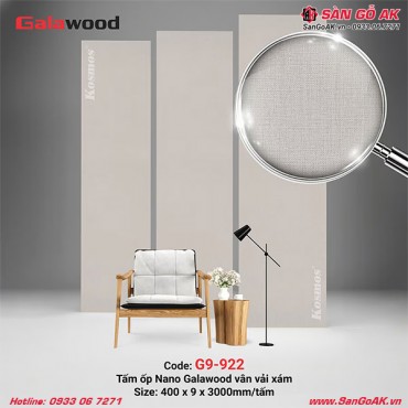 Tấm ốp Nano Galawood G9-922 vân vải xám