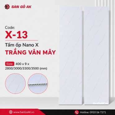 Tấm ốp Nano giá rẻ X-13 trắng vân mây