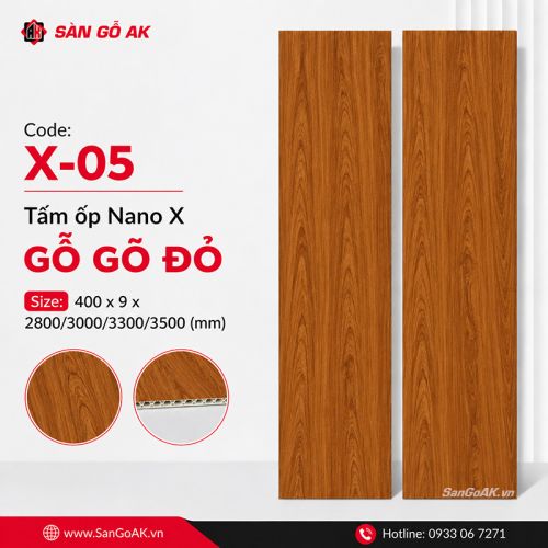 Tấm ốp Nano giá rẻ X-05 gỗ gõ đỏ
