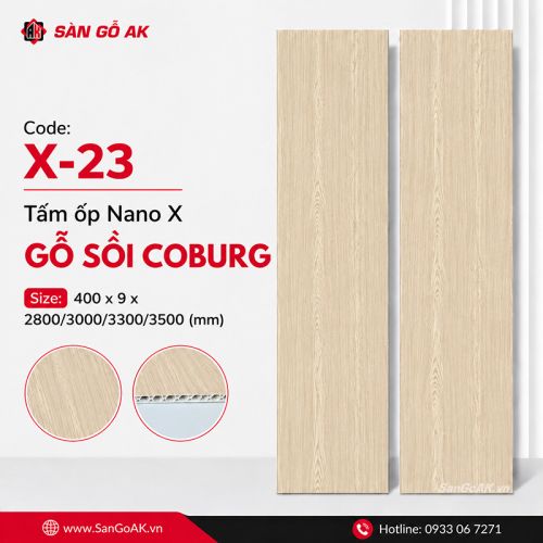 Tấm ốp Nano giá rẻ X-23 gỗ sồi Coburg