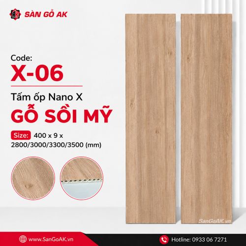 Tấm ốp Nano giá rẻ X-06 gỗ sồi Mỹ