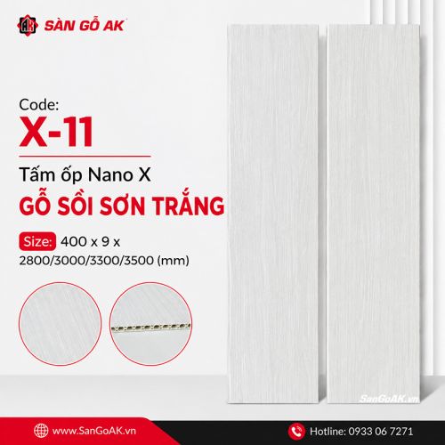 Tấm ốp Nano giá rẻ X-11 gỗ sồi sơn trắng