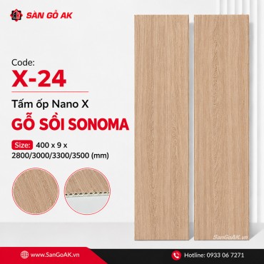 Tấm ốp Nano giá rẻ X-24 gỗ sồi Sonoma