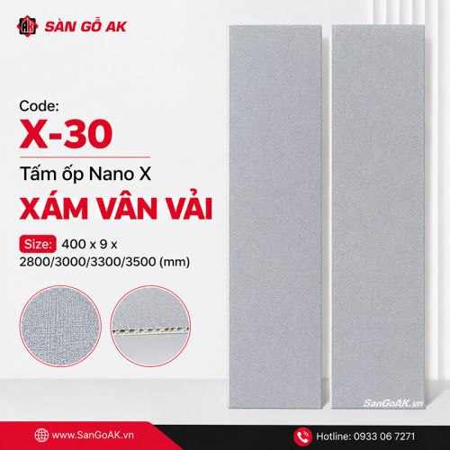Tấm ốp Nano giá rẻ X-30 xám vân vải