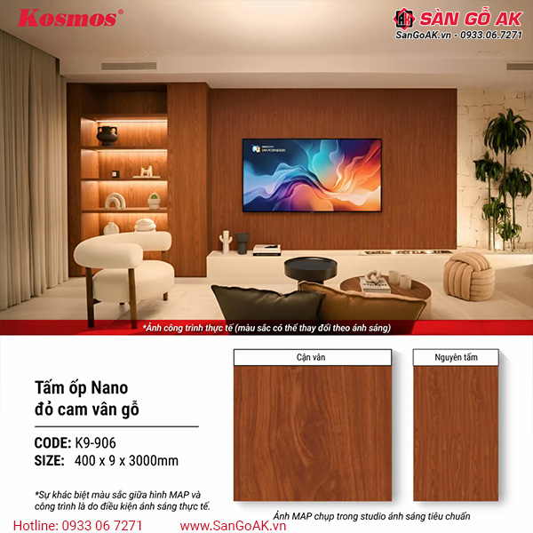 Trang trí nội thất phòng khách ấn tượng với tấm ốp Nano K9-906