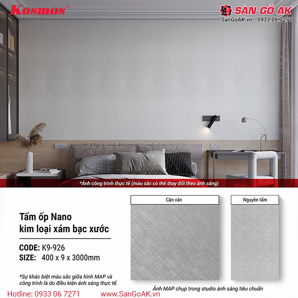 Trang trí nội thất phòng ngủ ấn tượng với tấm ốp Nano K9-926