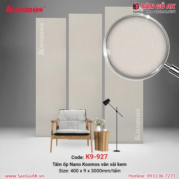 Tấm ốp Nano chân kép 9mm Kosmos K9-927 vân vải kem