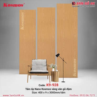 Tấm ốp Nano chân kép 9mm Kosmos K9-928 vân gỗ vàng đậm