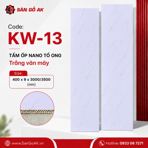 Tấm ốp Nano tổ ong KW-13 giả đá trắng vân mây