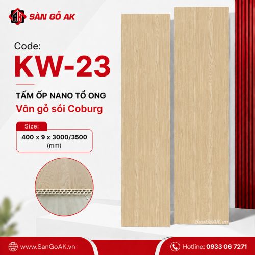 Tấm ốp Nano tổ ong KW-23 vân gỗ sồi Coburg
