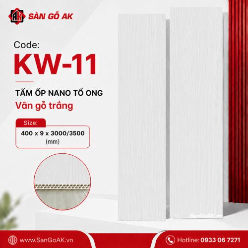 Tấm ốp Nano tổ ong KW-11 vân gỗ trắng