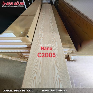 Tấm nhựa Nano ốp tường vân gỗ vàng nhạt C2005