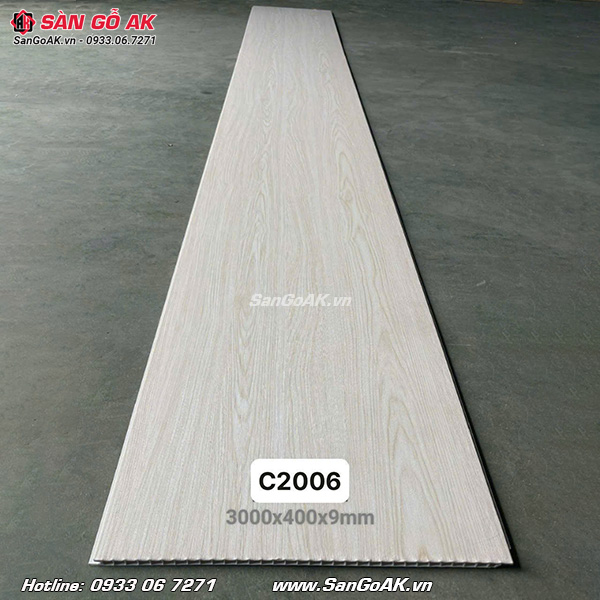 Tấm nhựa Nano C2006 vân gỗ vàng nhạt dùng để ốp tường, ốp trần nội thất