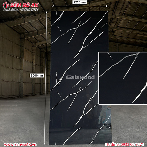 Sàn Gỗ AK - nơi cung cấp tấm ốp than tre G-716 đá marble đen vân chớp