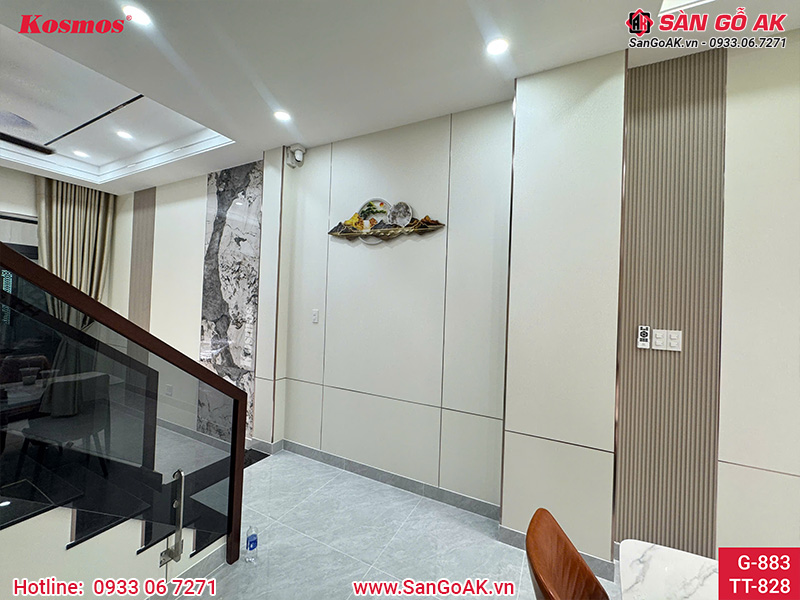 Tấm ốp than tre trang trí nội thất đẹp mắt