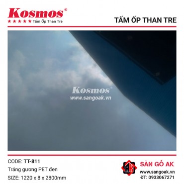 Tấm ốp than tre Kosmos tráng gương PET đen TT-811