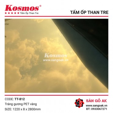Tấm ốp than tre Kosmos tráng gương PET vàng TT-812