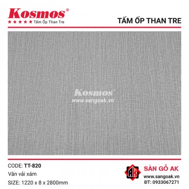 Tấm ốp than tre Kosmos vân vải xám TT-820