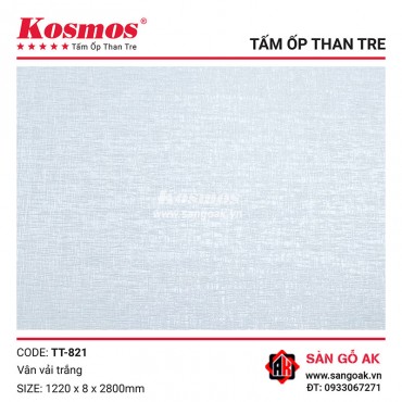 Tấm ốp than tre Kosmos vân vải trắng TT-821