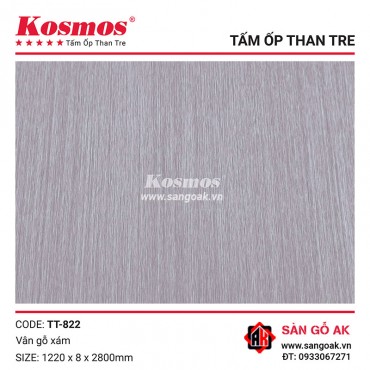 Tấm ốp than tre Kosmos vân gỗ xám TT-822