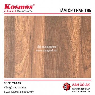 Tấm ốp than tre Kosmos vân gỗ nâu walnut TT-825
