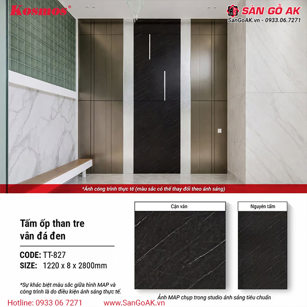 Tiêu chuẩn kỹ thuật của tấm ốp than tre vân đá TT-827