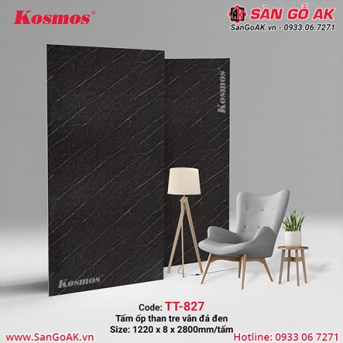 Tấm ốp than tre Kosmos vân đá đen TT-827