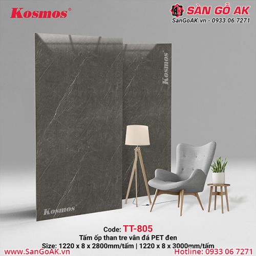Tấm ốp than tre Kosmos vân đá PET đen TT-805