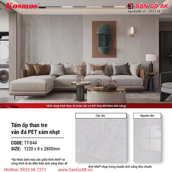 Tiêu chuẩn kỹ thuật của tấm ốp than tre vân đá TT-844