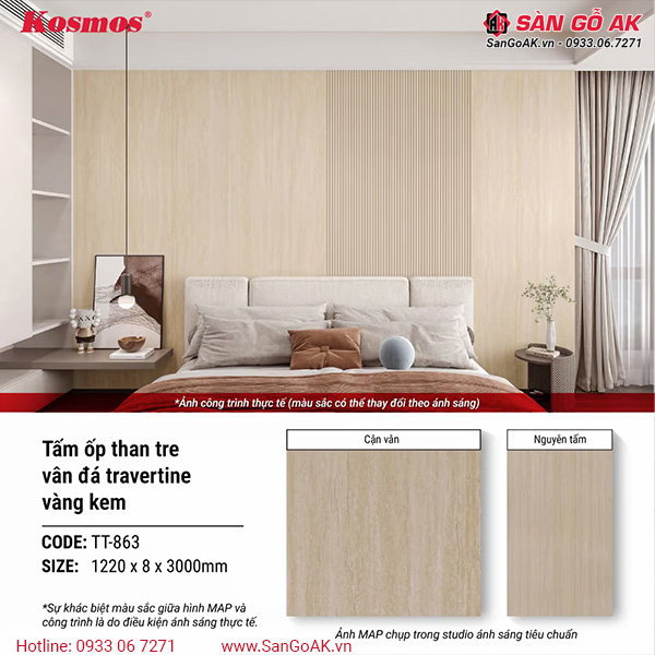 Tiêu chuẩn kỹ thuật của tấm ốp than tre vân đá TT-863