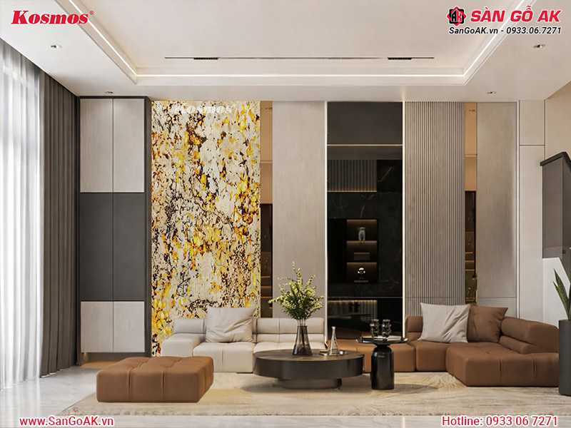 Tấm ốp than tre TT-105 ốp vách sofa phòng khách sang trọng
