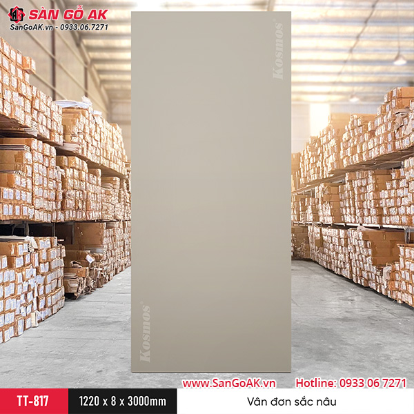 Sàn Gỗ AK - nơi cung cấp tấm ốp than tre Kosmos TT-817 vân đơn sắc nâu