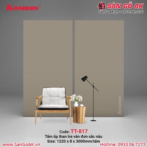Tấm ốp than tre Kosmos đơn sắc nâu TT-817