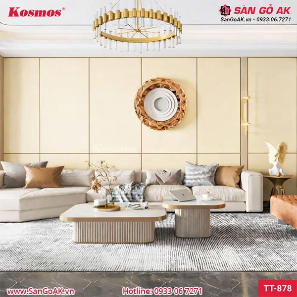 Tấm ốp than tre đơn sắc TT-878 ốp tường phòng khách