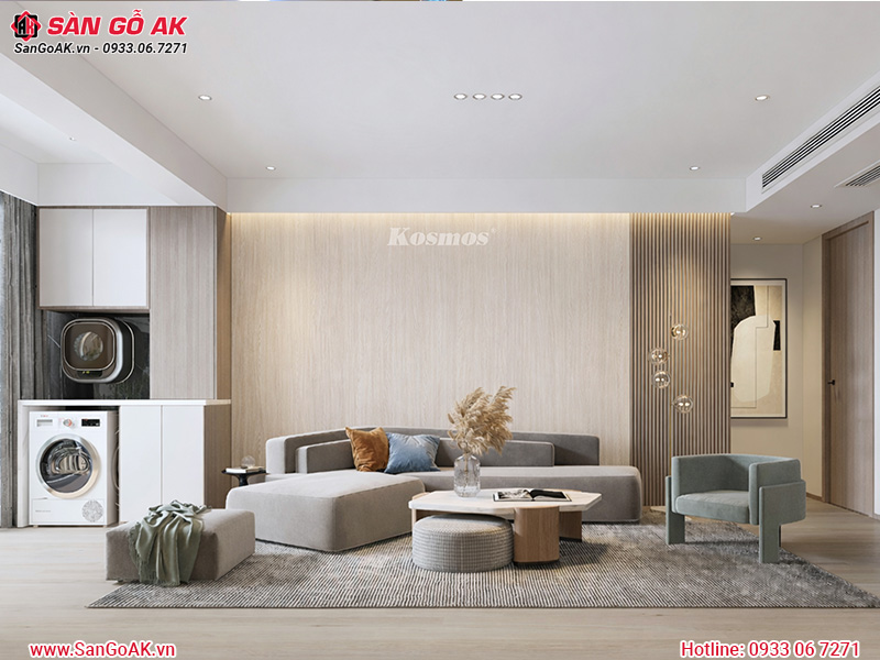 Trang trí phòng khách với tấm ốp than tre TT-102