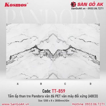 Tấm ốp than tre Pandora vân đá PET vân mây đối xứng Kosmos TT-859